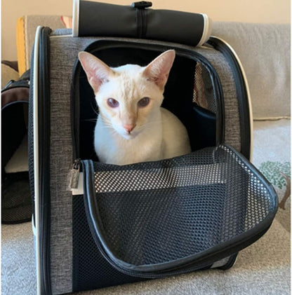 Premium Pet Carrier Backpack with Window Blind for Small Cats and Dogs - Ventilated Design, Safety Straps, Buckle Support, Collapsible, Ideal for Travel, Hiking, Outdoor Adventures, and Veterinary Visits