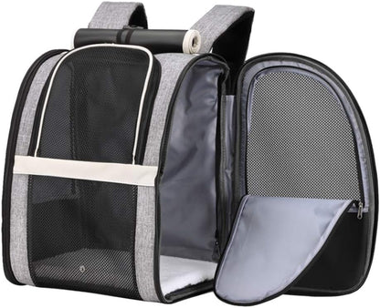 Premium Pet Carrier Backpack with Window Blind for Small Cats and Dogs - Ventilated Design, Safety Straps, Buckle Support, Collapsible, Ideal for Travel, Hiking, Outdoor Adventures, and Veterinary Visits