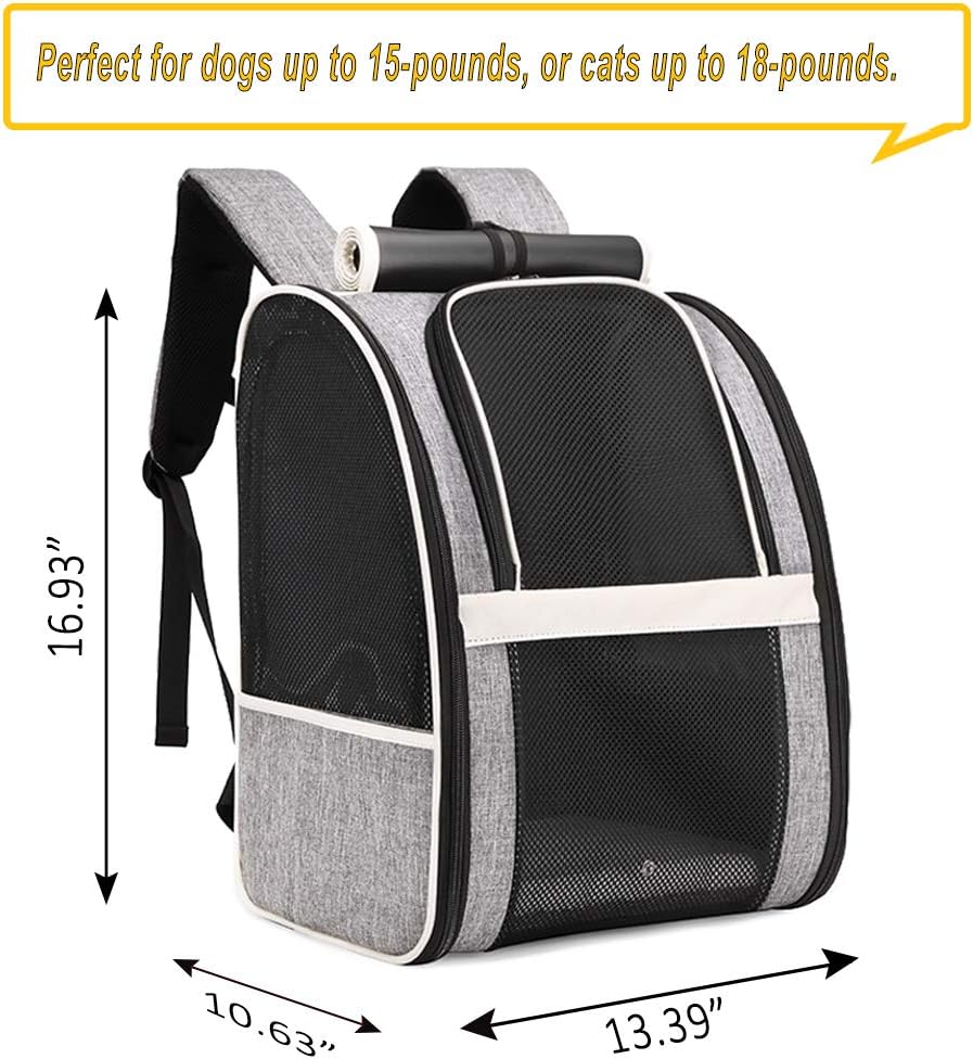 Premium Pet Carrier Backpack with Window Blind for Small Cats and Dogs - Ventilated Design, Safety Straps, Buckle Support, Collapsible, Ideal for Travel, Hiking, Outdoor Adventures, and Veterinary Visits