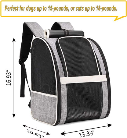 Premium Pet Carrier Backpack with Window Blind for Small Cats and Dogs - Ventilated Design, Safety Straps, Buckle Support, Collapsible, Ideal for Travel, Hiking, Outdoor Adventures, and Veterinary Visits