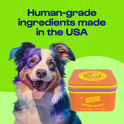 Butter Pup Dog Paw and Nose Balm – Vet-Developed Skin Barrier Protection for Dogs, Lick-Safe, Unscented, 1.8 Oz